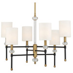 Tivoli Chandelier - Matte Black / Warm Brass / White