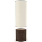 Spin Table Lamp - Walnut / Ivory