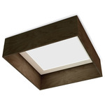 Quad Flush Ceiling Light - Walnut / White