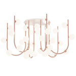 Contour Chandelier - Palazzo Pink / Opal White