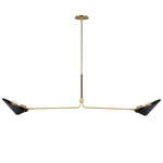 Cavalier Linear Pendant - Natural Aged Brass / Black