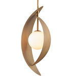 Chips 1-Light Pendant - Natural Aged Brass / Satin White