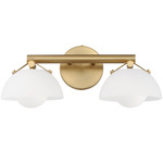 Domain Bathroom Vanity Light - Natural Aged Brass / Frosted