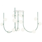 Contour Chandelier - Steel Blue / Opal White