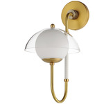 Chapeau Tophat Wall Sconce - Satin Brass / Opal White