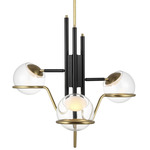 Crosby Pendant - Glossy Black / Natural Brass / Clear