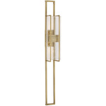 Duelle Tall Wall Sconce - Natural Brass / Clear