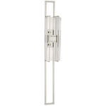 Duelle Tall Wall Sconce - Polished Nickel / Clear