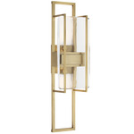 Duelle Tall Wall Sconce - Natural Brass / Clear