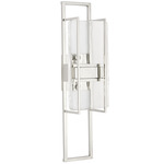 Duelle Tall Wall Sconce - Polished Nickel / Clear