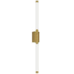 Phobos 2 Light Wall Sconce - Natural Brass / Clear