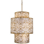 Kato Tiered Pendant - Havana Gold / White Linen