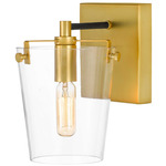 Arlo Wall Sconce - Satin Brass / Clear