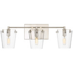 Arlo Bathroom Vanity Light - Polished Nickel / Clear