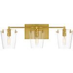 Arlo Bathroom Vanity Light - Satin Brass / Clear