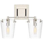 Arlo Bracket Wall Sconce - Polished Nickel / Clear