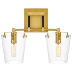 Arlo Bracket Wall Sconce - Satin Brass / Clear