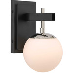 Allie Wall Sconce - Polished Nickel / Black / White