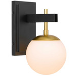 Allie Wall Sconce - Satin Brass / Black / White