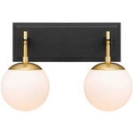 Allie Bathroom Vanity Light - Satin Brass / Black / White