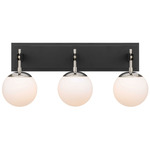 Allie Bathroom Vanity Light - Polished Nickel / Black / White