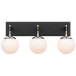 Allie Bathroom Vanity Light - Polished Nickel / Black / White