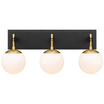 Allie Bathroom Vanity Light - Satin Brass / Black / White