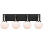 Allie Bathroom Vanity Light - Polished Nickel / Black / White