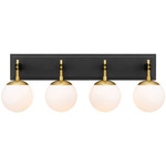 Allie Bathroom Vanity Light - Satin Brass / Black / White