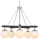 Allie Chandelier - Polished Nickel / Black / White