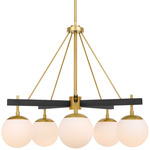 Allie Chandelier - Satin Brass / Black / White