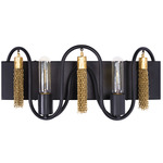 Darden Bathroom Vanity Light - Matte Black / Antique Gold