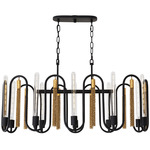 Darden Linear Pendant - Matte Black / Antique Gold