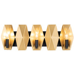 Malone Bathroom Vanity Light - Matte Black / French Gold