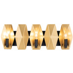 Malone Bathroom Vanity Light - Matte Black / French Gold