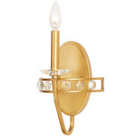 Monroe Wall Sconce - Antique Gold / Crystal