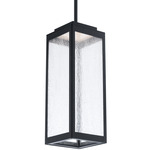 Amherst Outdoor Pendant - Black / Clear Seeded