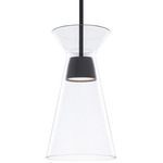 Chandra Tall Pendant - Black / Clear