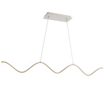 Morae Linear Pendant - Brushed Nickel / White