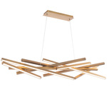 Parallax Linear Pendant - Aged Brass / White