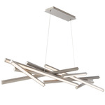 Parallax Linear Pendant - Brushed Nickel / White