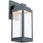 Amherst Outdoor Wall Sconce - Black / Clear Seeded