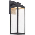 Amherst Outdoor Wall Sconce - Black / Clear Seeded