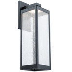 Amherst Outdoor Wall Sconce - Black / Clear Seeded