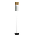 Aspen F17 Floor Lamp - Black / Brass Top Shade