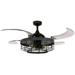 Fanaway Montclair Retractable Ceiling Fan - Black / Smoke