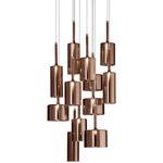 Spillray Multi Light Pendant - Polished Chrome / Metallic Bronze