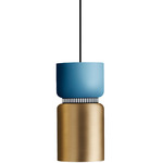 Aspen S17A Pendant - Black / Aqua Top Shade