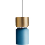 Aspen S17A Pendant - Black / Brass Top Shade