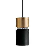 Aspen S17A Pendant - Black / Brass Top Shade